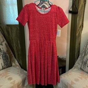 Red with white zipper dress-DONATED